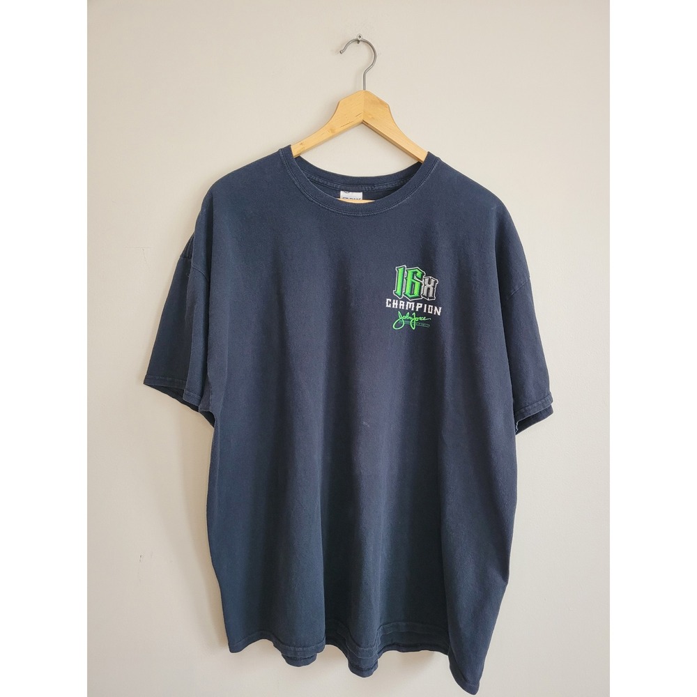 Gildan John Force Racing 16X Champion T-Shirt Mens‎ 2XL Navy NHRA Drag Racing